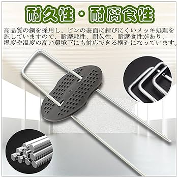 Amazon.co.jp: 【IPPON】Uピン杭 黒丸付 40本セット 防草シート